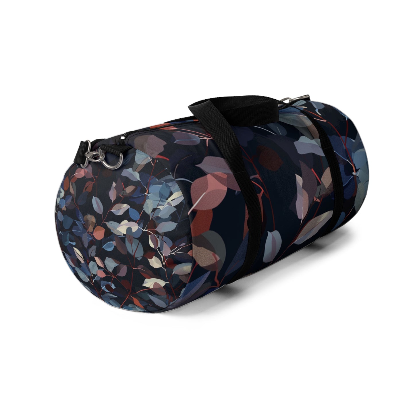 Dark Leaf Print Duffel Bag