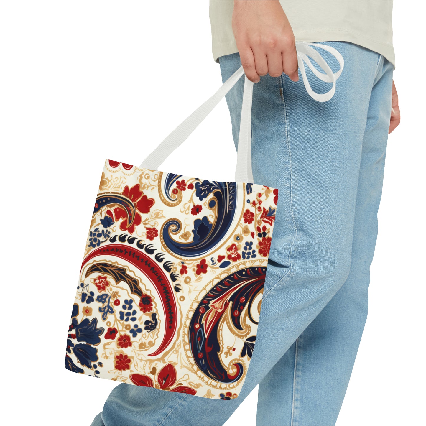 Red Paisley Tote Bag