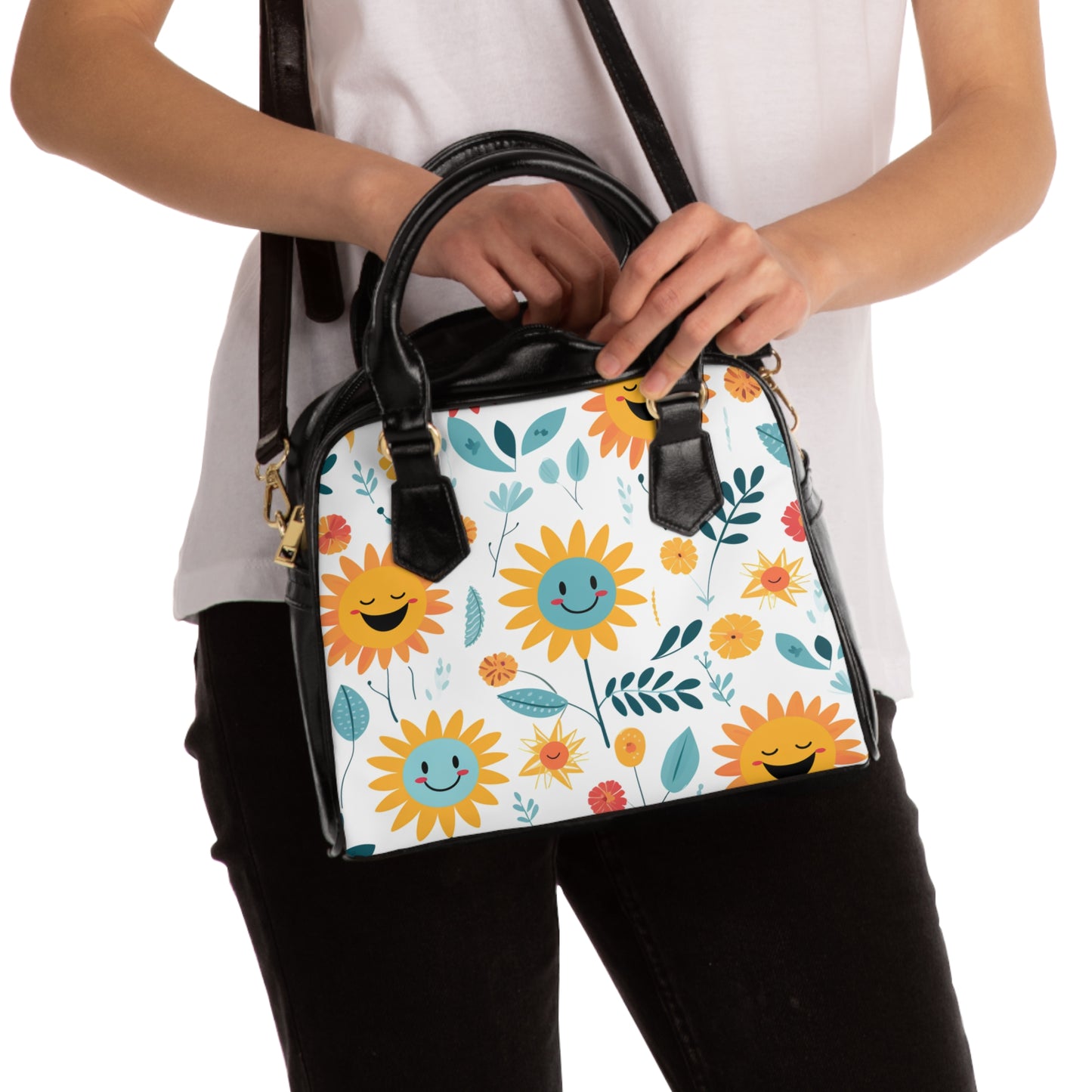 Happy Flowers Shoulder Handbag