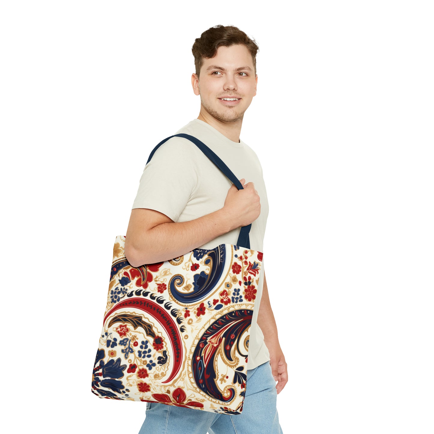 Red Paisley Tote Bag