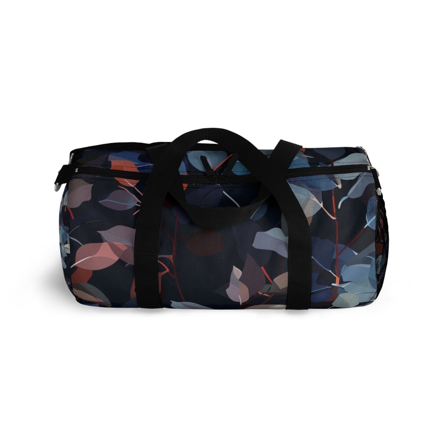 Dark Leaf Print Duffel Bag