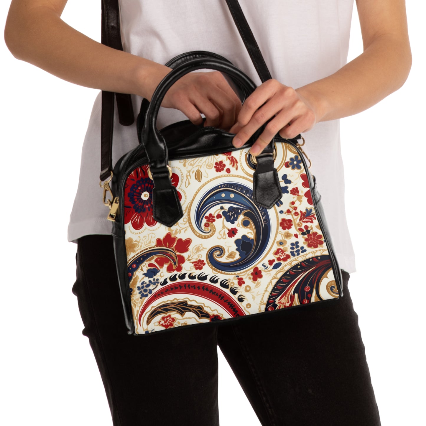 Red Paisley Shoulder Handbag