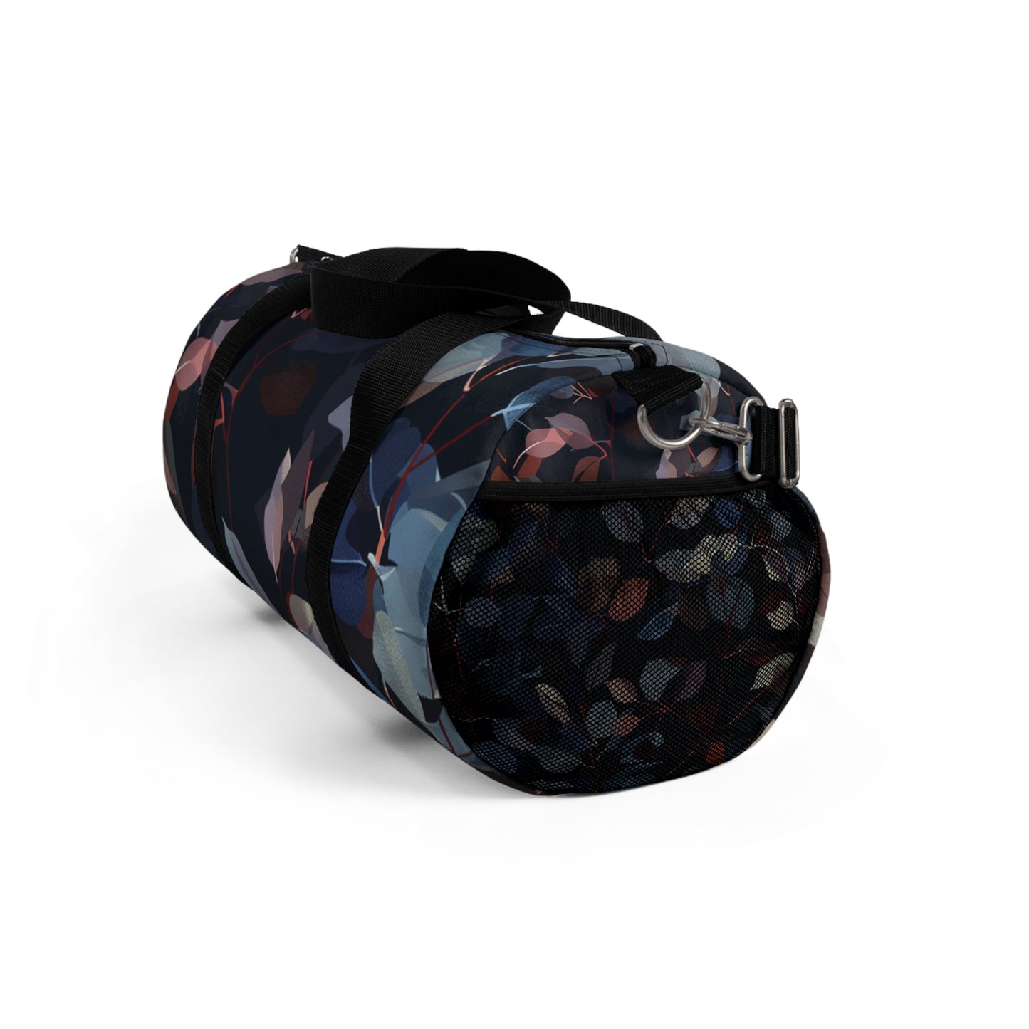 Dark Leaf Print Duffel Bag