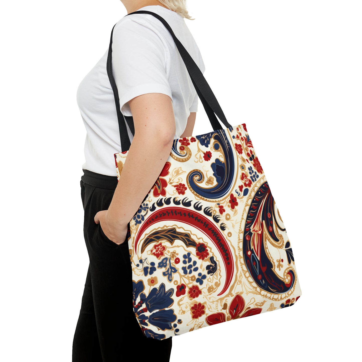 Red Paisley Tote Bag