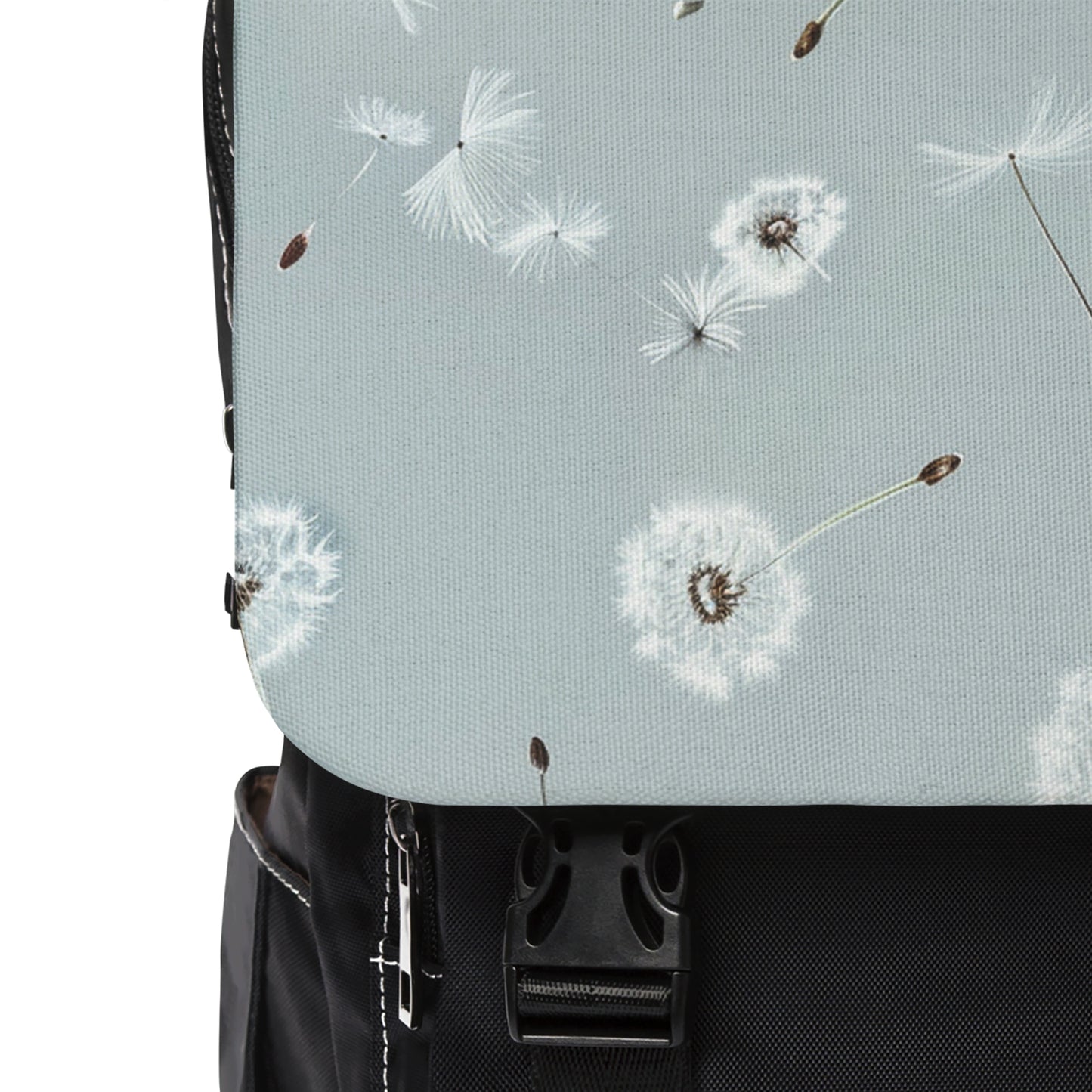 Dandelion Seeds on Grey Shoulder Backpack