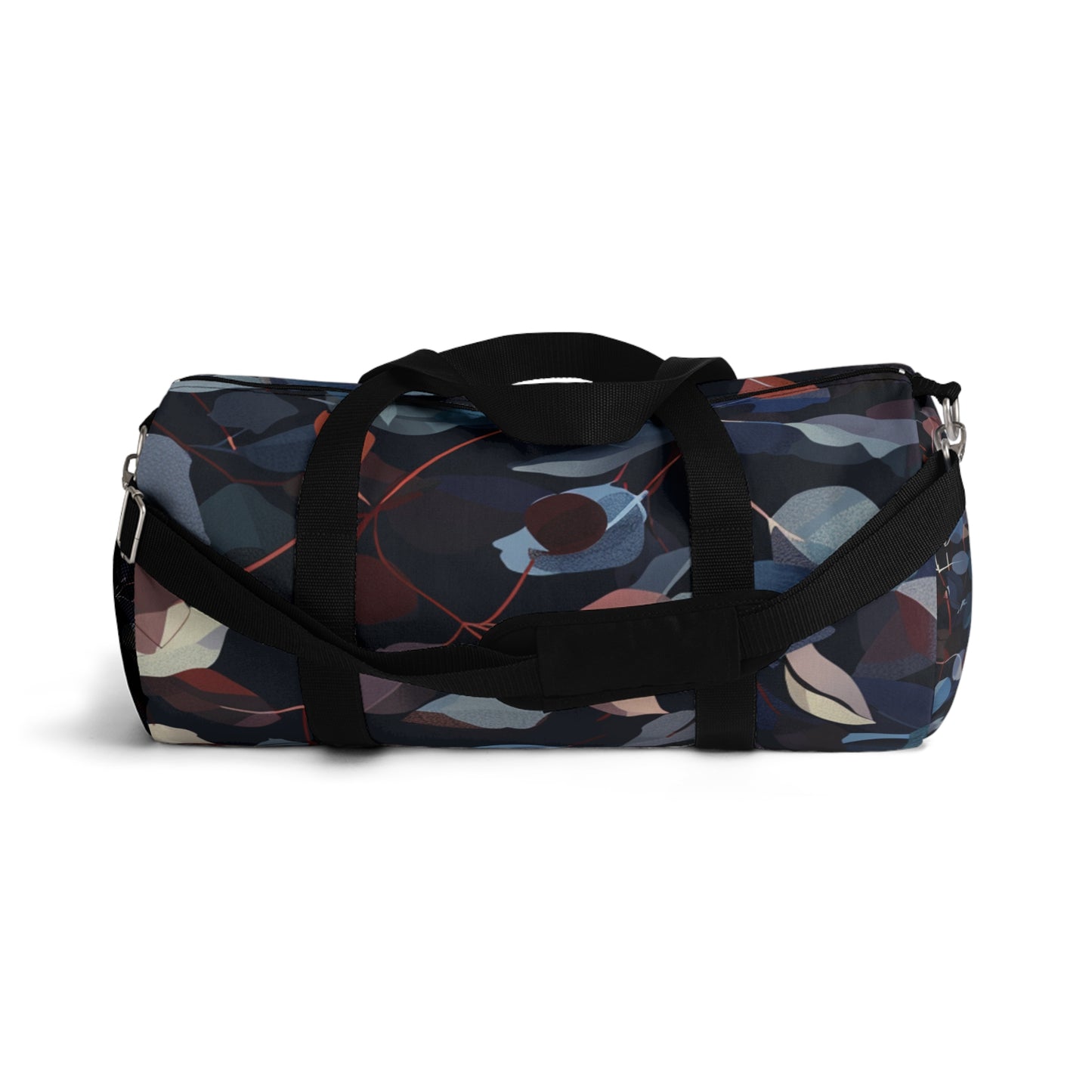 Dark Leaf Print Duffel Bag