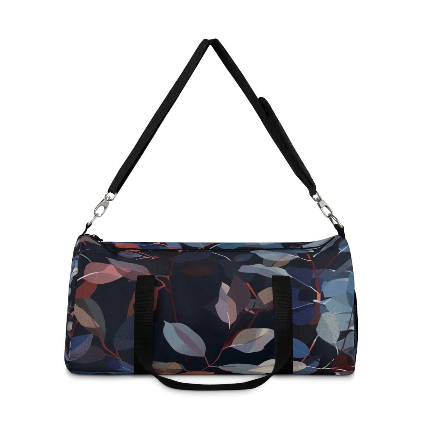 Dark Leaf Print Duffel Bag