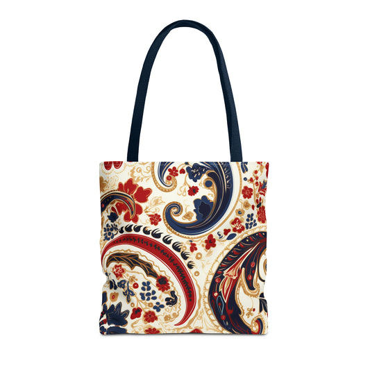 Red Paisley Tote Bag