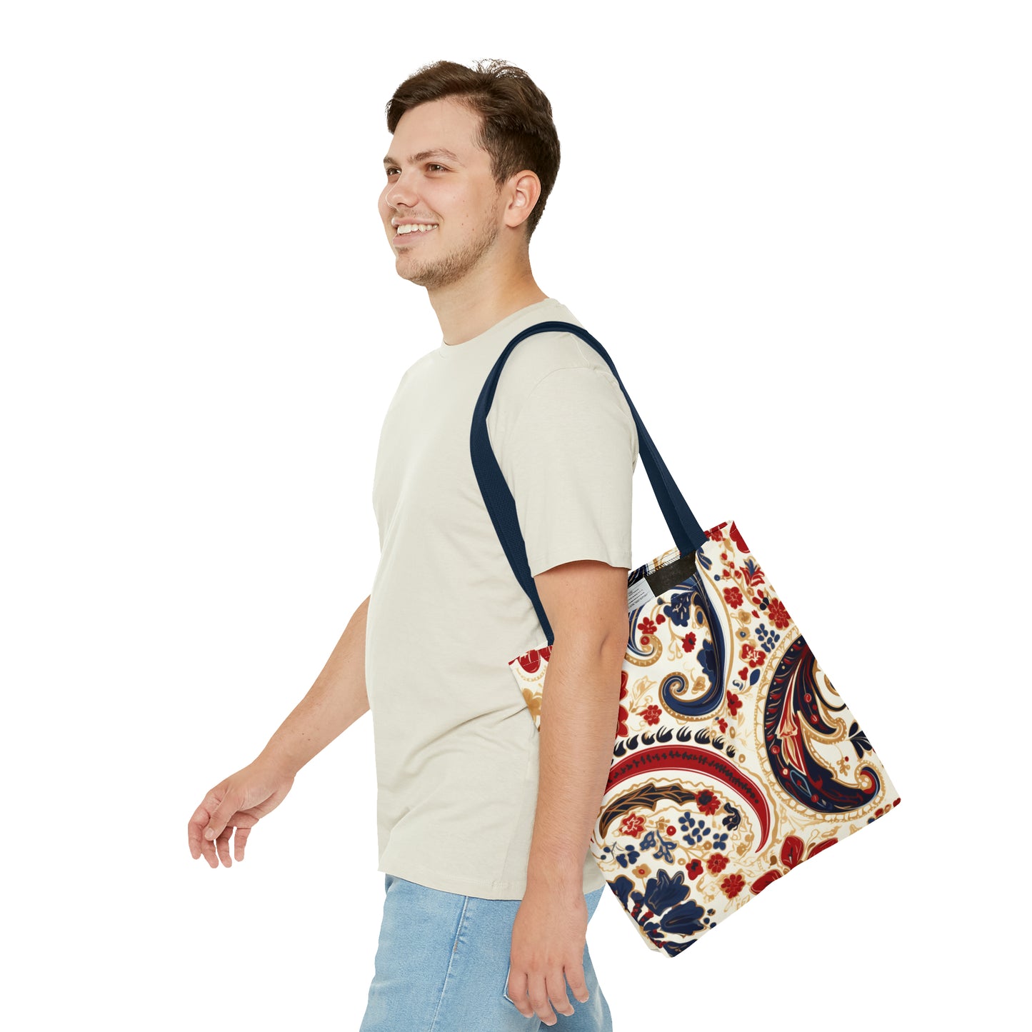 Red Paisley Tote Bag