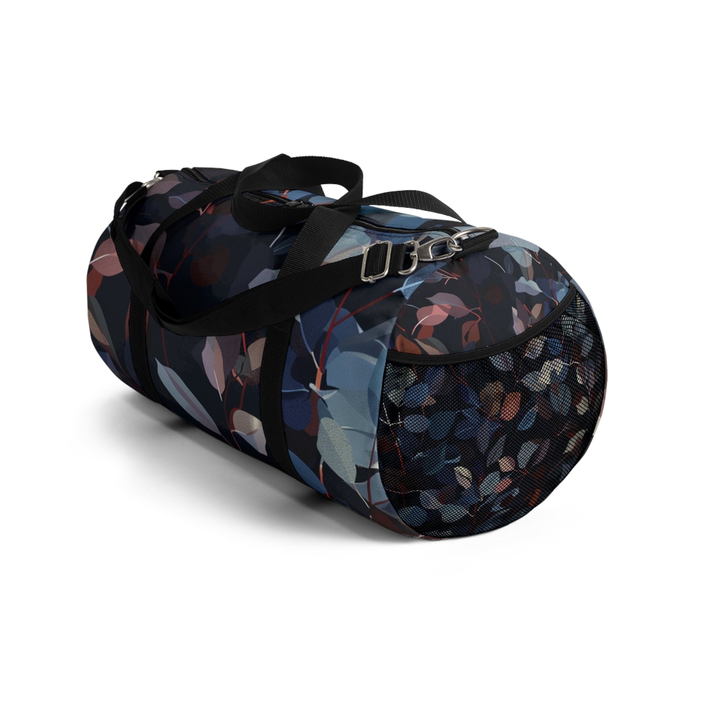 Dark Leaf Print Duffel Bag