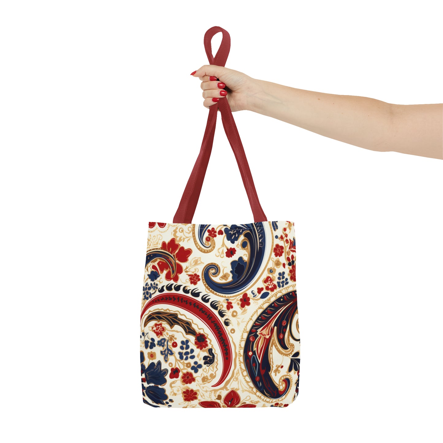 Red Paisley Tote Bag