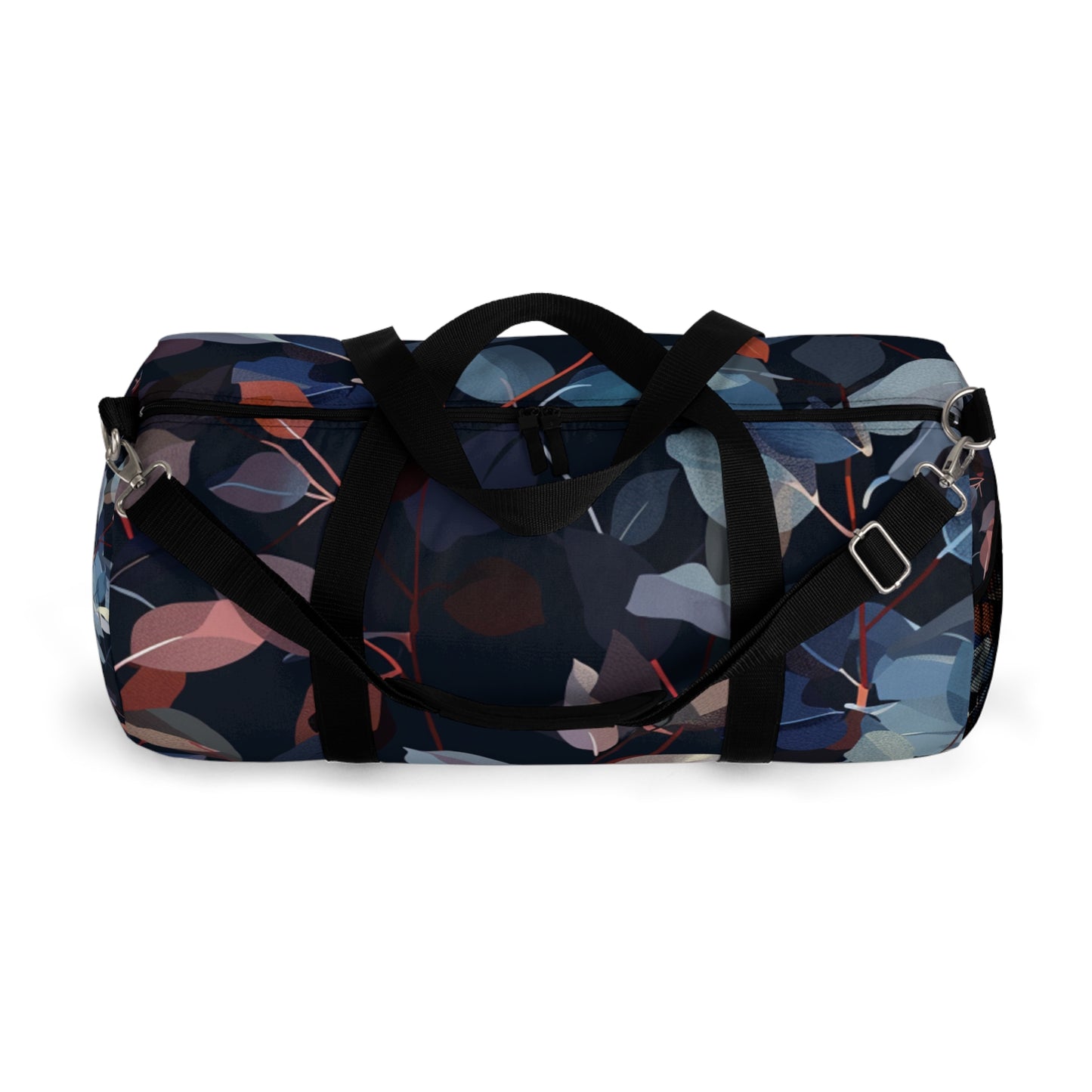 Dark Leaf Print Duffel Bag