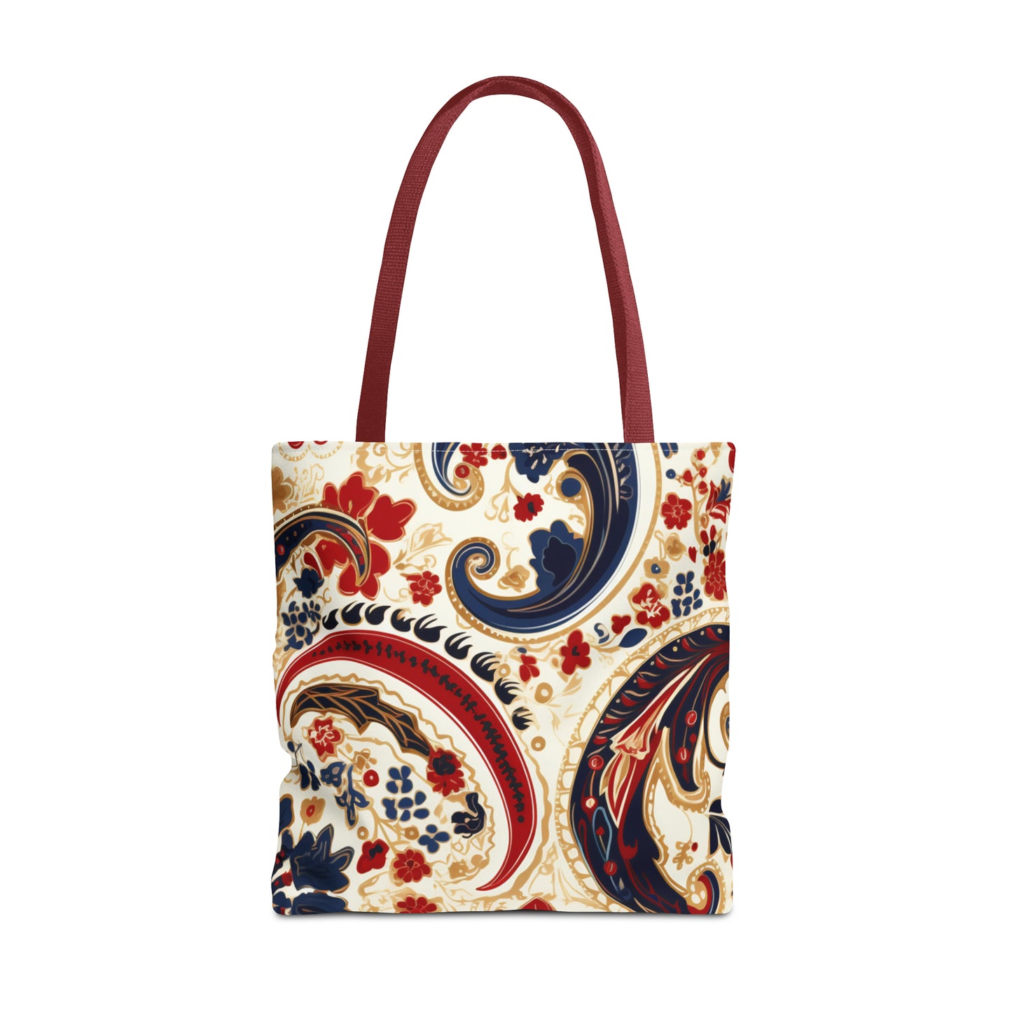 Red Paisley Tote Bag