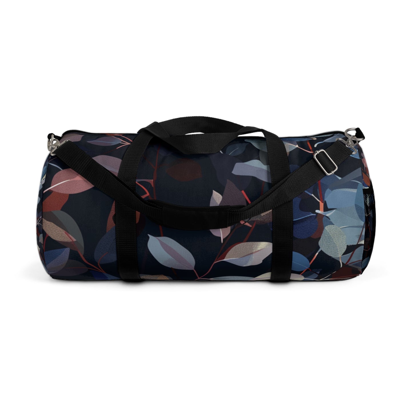 Dark Leaf Print Duffel Bag