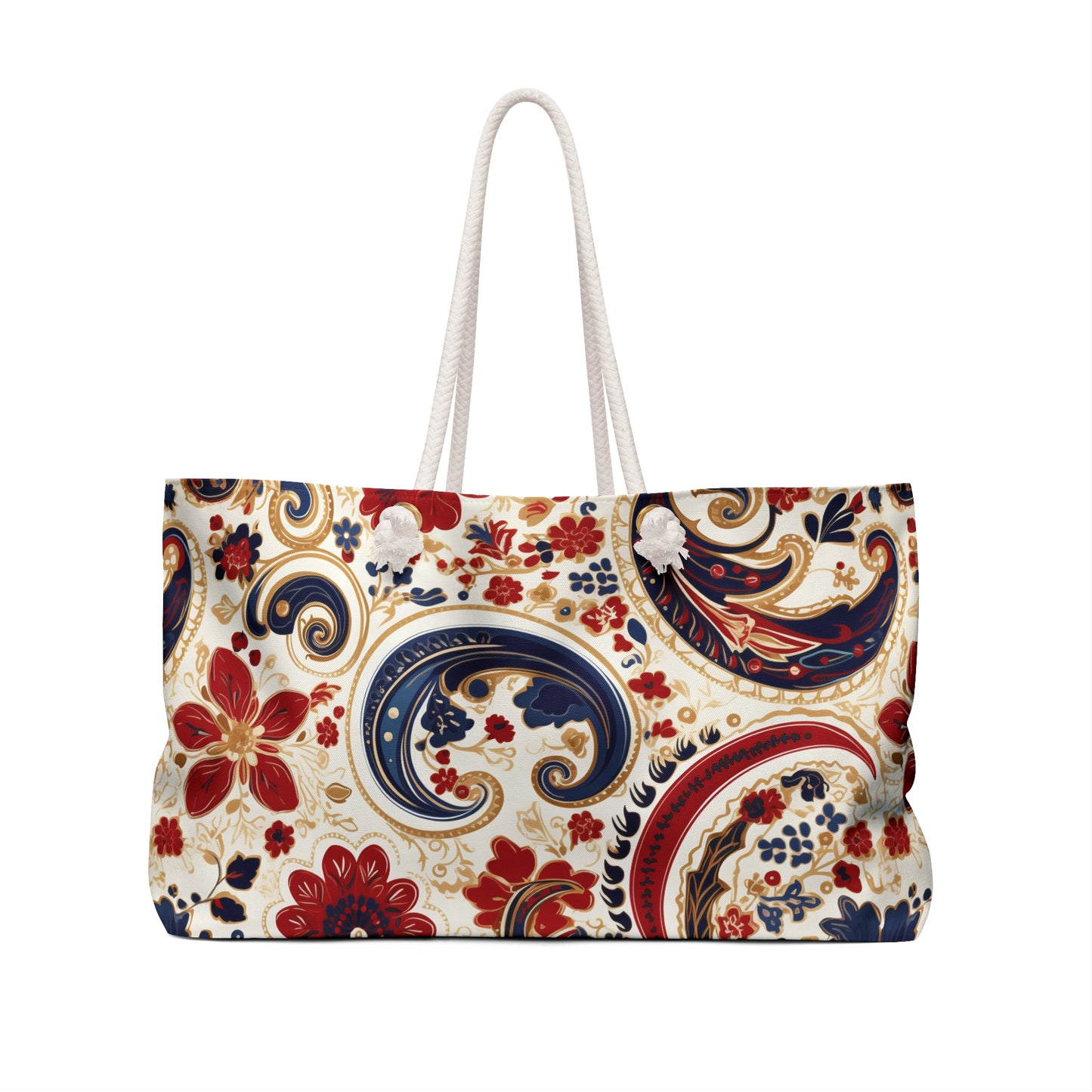 Red/Blue Paisley Design Weekender Bag