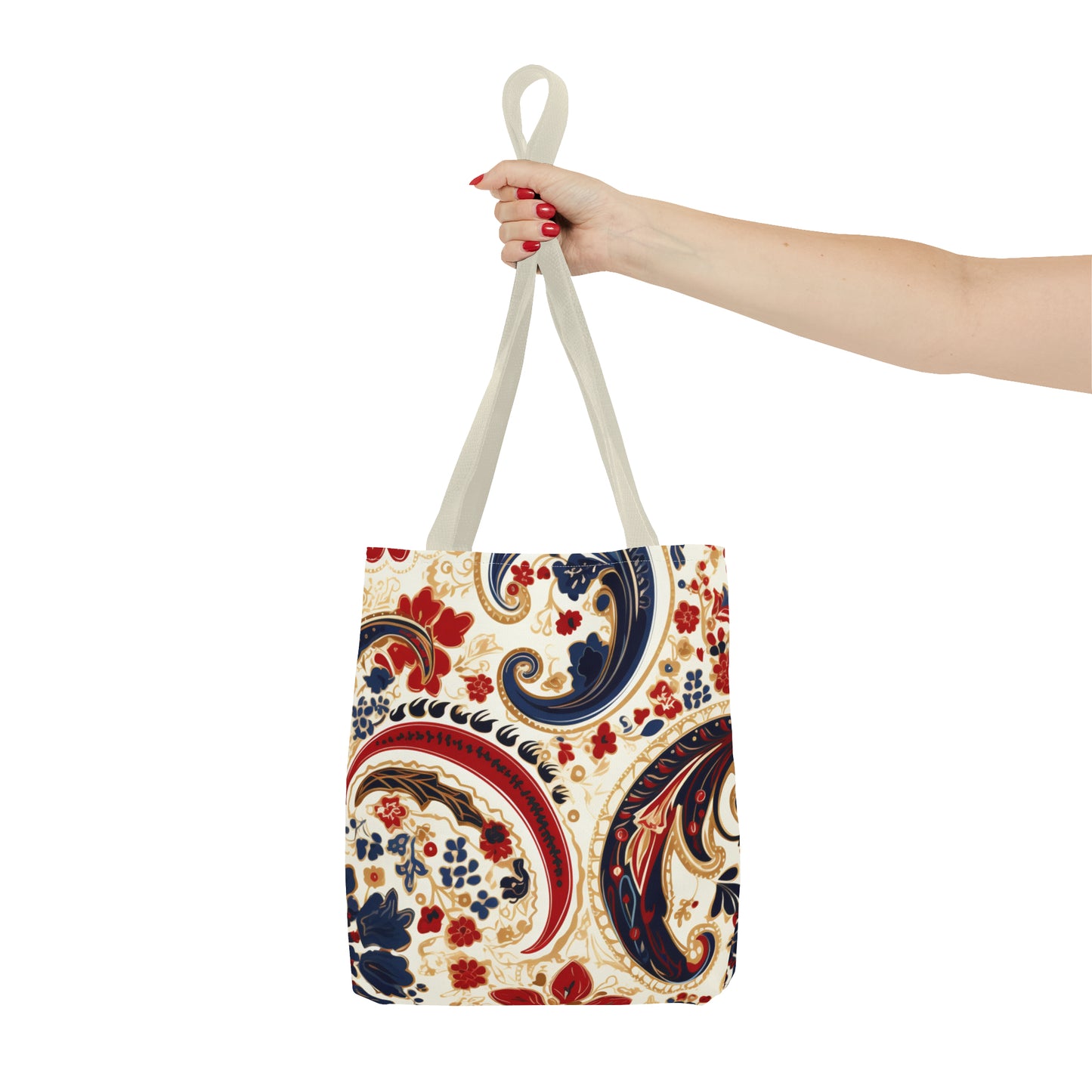 Red Paisley Tote Bag