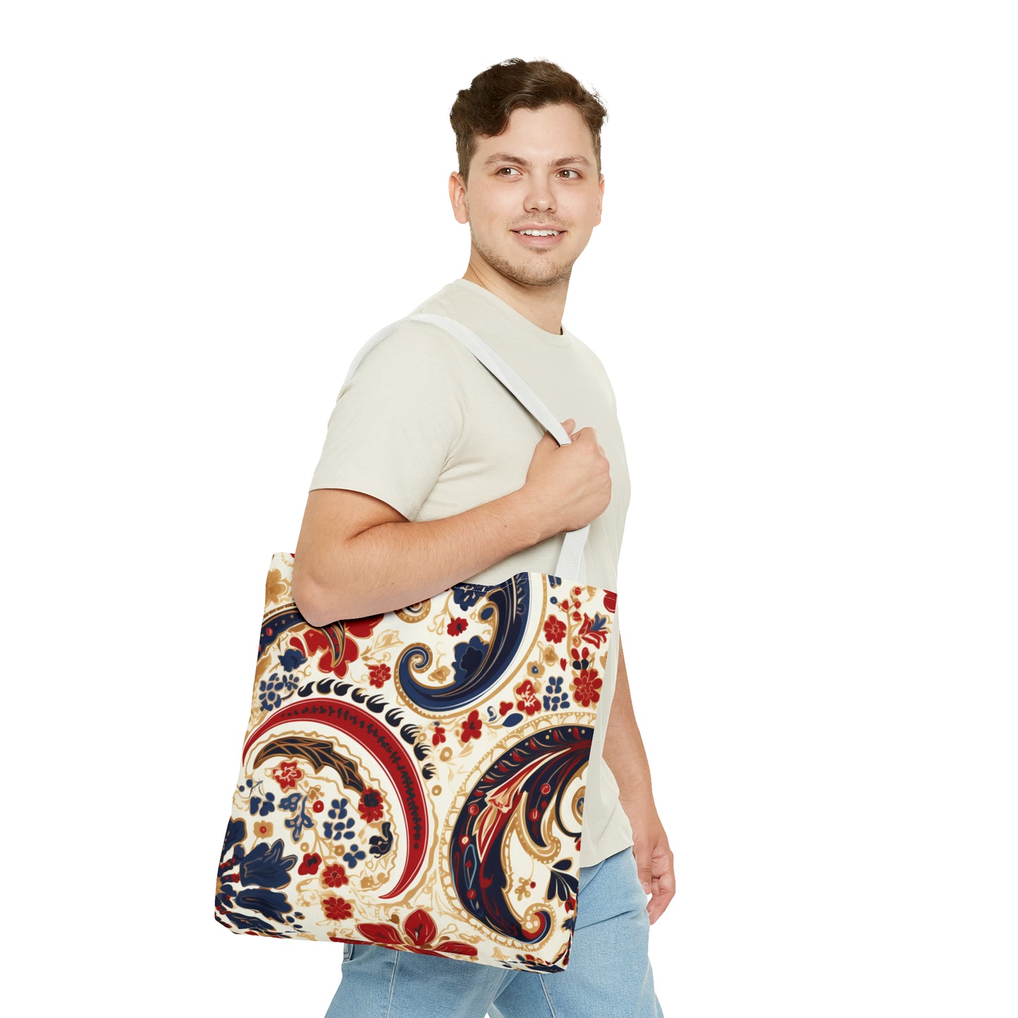 Red Paisley Tote Bag