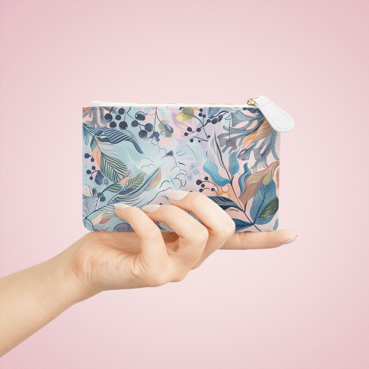 Pastel Leaves Mini Clutch Bag