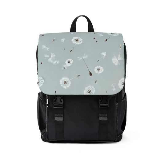 Dandelion Seeds on Grey Shoulder Backpack