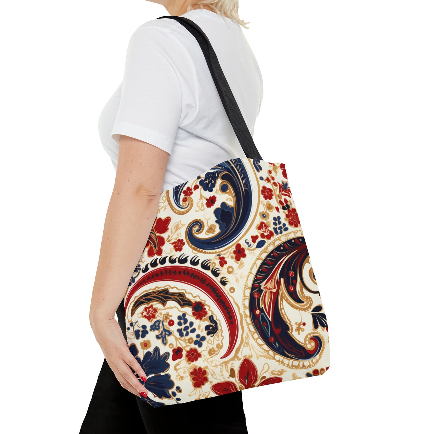 Red Paisley Tote Bag