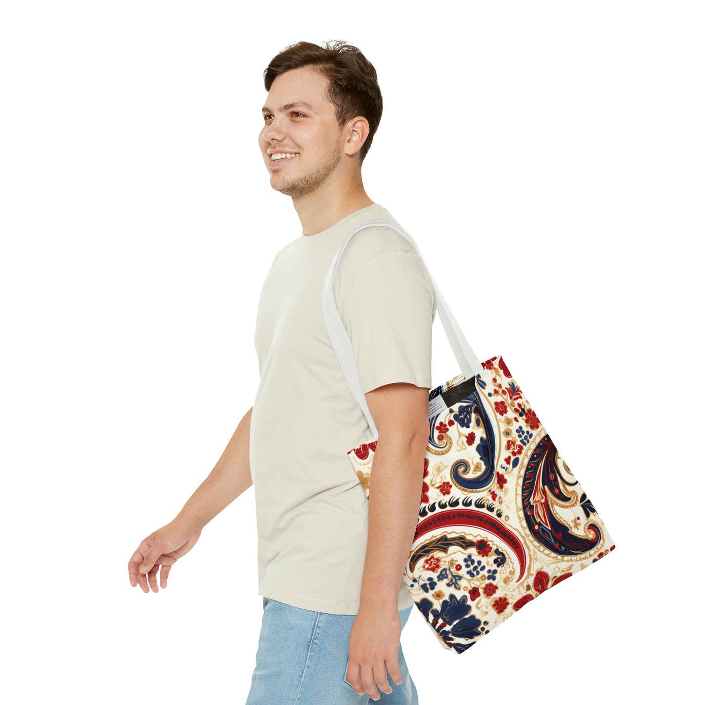 Red Paisley Tote Bag